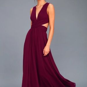 Vivid Imagination Plum Purple Cutout Maxi Dress